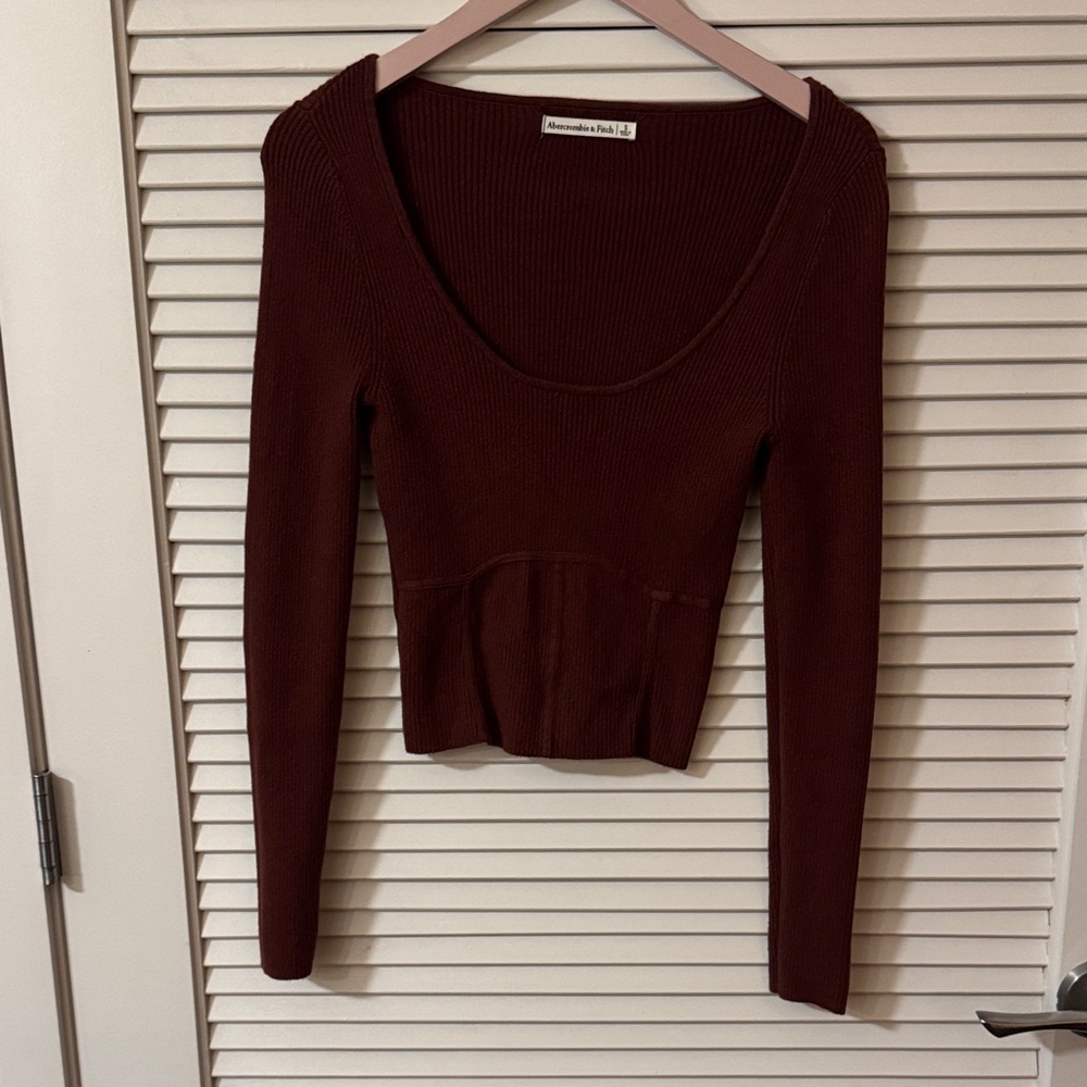 Abercrombie & Fitch Dark Brown Crop Top